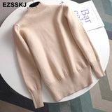 Autumn winter cashmere basic warm Sweater velvet Pullovers Women female fur thick Turtleneck sweater knit Jumpers