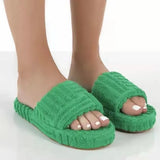 Shoes 2021 Trendy Home Embossed Cotton Slippers Women Comfortable Shoes Size 43 Indoor Slippers Flat Ladies