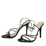 Breakj Summer Large-Size Women's Shoes Sexy Round Head Strap Fine Heels High Heels Cross-Tied