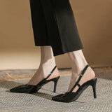 Single Shoes Women's 2024 New Summer Lacquer Leather Tip With Shallow Mouth Head Thin Heel Empty High Heel