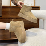 Breakj Thick-Bottomed Snow Boots Women's Winter 2025 Plus Thick Warm Cotton Shoes Women's Casual Sleeve Cotton