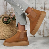 Breakj 2025 New Women's Thick Snow Boots Inside Plus Velvet Round Head Cotton
