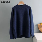 thick big Autumn Winter o-neck oversize Sweater Pullover Women warm chic female loose cashmere Basic wool Sweaters