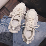 Fashion Women's Platform Sneakers Women Shoes Korean Casual Chunky Sport Shoes White Vulcanized Tennis Female Basket