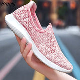 Women's Walking Shoes Ladies Casual Breathable Mesh Comfortable Work Sneakers Summer Slip on Woman Loafers Zapatos
