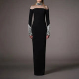 Spring 2025 New Fashion Sexy Round-Neck Mesh Splicing Diamond Design Feeling Waist Display Lanky