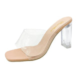 Sexy Transparent PVC Sandals Women Pointed Clear Crystal High Heel Stilettos Pumps Summer Shoes Peep Toe Women Pumps Size