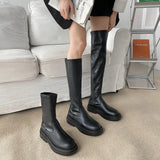 British Style Boots Women's Autumn New Korean Fashion Black Platform Boots Sexy Women's Boots Over The Knee