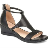 Women Sandals Fashion Wedges Shoes Woman Vintage Zipper PU Leather Sandals Outdoor Open Toe Beach Sandalias
