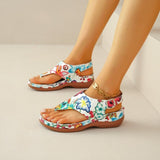 Breakj Word Sandals Women 2025 New National Style Embroidery Flowers After Stumbling Slopes And Sandals