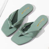 Leather Slippers Women Flat Shoes Ladies Pink Flip Flops Comfortable Weave Outdoor Slides 2021 Summer Woman