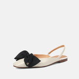 Breakj Knot Red Baotou Sandals Female Summer New Square Head Temperament Low Heel Single Shoes Female After Empty Shoes Niche Flat