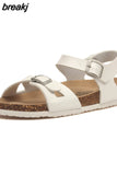 2023 New Summer Beach Cork Sandals Casual Women Outside Non-slip Double Buckle Sandalias
