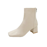 Boots 2023 New Women's Boots Winter Head Back Zipper Short Boots Women's Thick Heels Children's