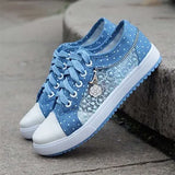 Women Lace-up Canvas Flats Woman Lace Vulcanized Female Summer Casual Breathable Sneakers Ladies Fashion Shoes