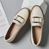 Breakj Shoes British Ins Small Leather Shoes Women Spring Black Flat Web Celebrity Women's