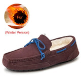 Genuine Leather Men Shoes Luxury Brand Casual Slip On Formal Loafers Men Moccasins Male Driving Shoes Warm