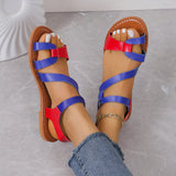 Breakj Red Candy Color Large-Size Casual Sandals 2025 Summer New Women's Shoes Magic Stick Beach