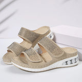 Breakj Spring And Summer New Women's Leisure Large-Size Water Drill Slope And Comfortable Air Cushion Slippers
