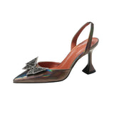 Crystal Butterfly Women Pumps Comfortable Goblet Heeled Slingback High heels Summer Shoes Fashion Female Party Prom