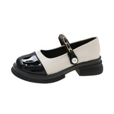 Breakj Leather Shoes Female British Wind Autumn 2024 New Round Head Thick Platform Mary Jane Shoes Female French Retro Thick Heel Single