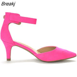 Ladies Bridal Suede Thin Heels Pumps Wedding Party Shoes Newest Women Open Toe Sexy Ankle Straps Sandals