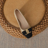 Fragrant Wind Thick Heel Single Shoes Female 2024 Spring And Autumn New Temperament Commuter Wind Spell Color Shallow French High