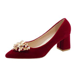 Breakj Wedding Shoes Bridal Shoes Wear Not Tired Show The Main Wedding Dress High Heel Single Shoes Comfortable Coarse High-Size High-Heeled High-Heeled