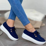 Women 2022 New Platform Shoes For Women Vulcanize Shoes Lace Up Sport Platform Sneakers Heels Casual Chaussure