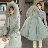 Casual Loose Fur Liner Hooded Winter Parkas Women Fashion Solid Thick Short Coats Women Elegant Cotton Jackets