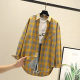 Blouses Shirts Tunic Womens Tops 2020 Long Sleeve Clothing Button Up Down Plaid New Fashion Autumn Turn-down Collar