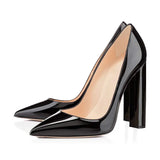 Large Size Classic Pointed High Heels Sexy Leopard Print Lacquered Leather Banquet Party