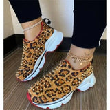 Vulcanized Sneakers Slip On Thick Sole Wedge Platform Red Black Rhinestone Rivet Autumn Winter Female Shoes Size