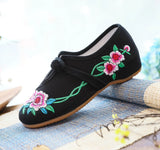 Breakj Chinese Style Retro Plate Buckle Embroidery Female Beef Tendon Bottom Dance Single Shoe Cloth