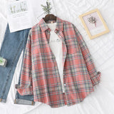 Design Women Blouses Shirts 2021 New Womens Tops And Blouses Long Sleeve Casual Plaid Shirt Young Style Lady Blouse