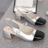 Breakj New Korean Version Of The Square Head With A Single Shoe Women's Casual Mary Jane Women's Shoes Small Sweet Wind Splicing Sandal