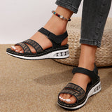 Breakj Female Thick Bottom Slope Sandals Large-Size With A Glide Water Drill Thick Bottom Cushion Sandals