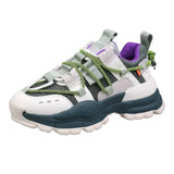 Blue Sneakers Women Spring 2021 PU Leather Ladies Platform Shoes Height Increasing Fashion Solid Color Chunky