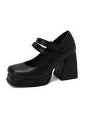 Spring and Summer New Mary Jane Shoes 45 Yards Plus Size Professional Commuter Student Women's Shoes Fashion High