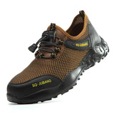 Summer Men Working Safety Shoes Steel Toecap Outdoor Fashion Work Boot Puncture-Proof Non Slip Sneakers Free