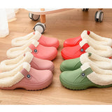 Men's Home Slippers For Woman Plush Waterproof Warm Fur Slippers Clogs Lovers Home Slippers Indoor Floor Shoes For