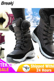 Boots Women Non-slip Waterproof Snow Boots Ankle Platform Winter Shoe Booties with Thick Fur Thigh High Boots Botas