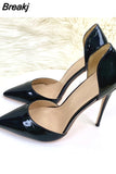 Black High Heels Shoes Woman Pumps 12cm Tacones Pointed Toe Stilettos Talon Femme Sexy Wedding Shoes QKOU003