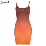 Women Sexy Y2K Bodycon Dress Skinny v-Neck Camisole Sleeveless Lace Fitness Stretchy Party Vacation Clubwear