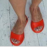 Breakj Large-Size Slippers Flat-Bottom Lady Sandals Women's Shoes Beach Slippers Sandals 43