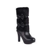 Breakj Pointed Water Platform High Heel Middle Tube Women's Boots Plus Size