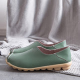 Fish Mouth Women Shoes Flat Ladies Shoes Leather Stitching Retro Soft Women'S Ballerina Footwear Casual Sneaker 44