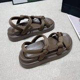 Breakj African Knotted Sandals Women's Platform Toe Sandals Summer Beach Sandals Roman