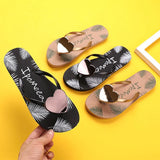 Women Metal Decoration Flip Flops Female Summer Causal Flats Ladies Comfortbale Beach Slides Women's Open Toe