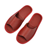 Cow Leather slippers couple indoor non-slip men women home fashion casual single shoes for women TPR soles spring